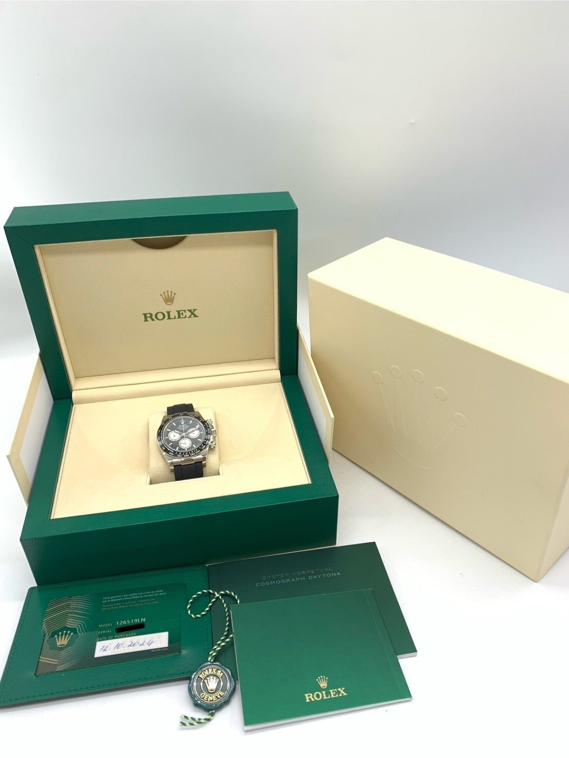 ロレックス ROLEX コスモグラフデイトナ 126519LN ホワイトゴールド K18WG ブラック &スチール 黒文字盤 オイスターフレックス ラバー