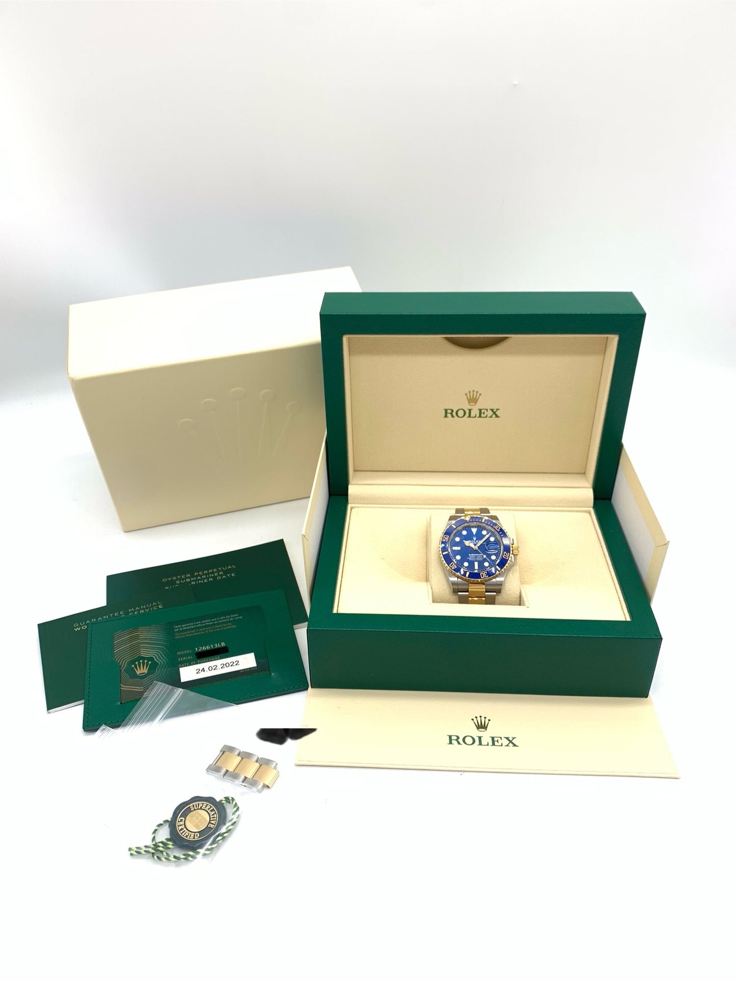 ロレックス ROLEX サブマリーナデイト YG/SSコンビ 青サブ 126613LB 中古良品 メンズ