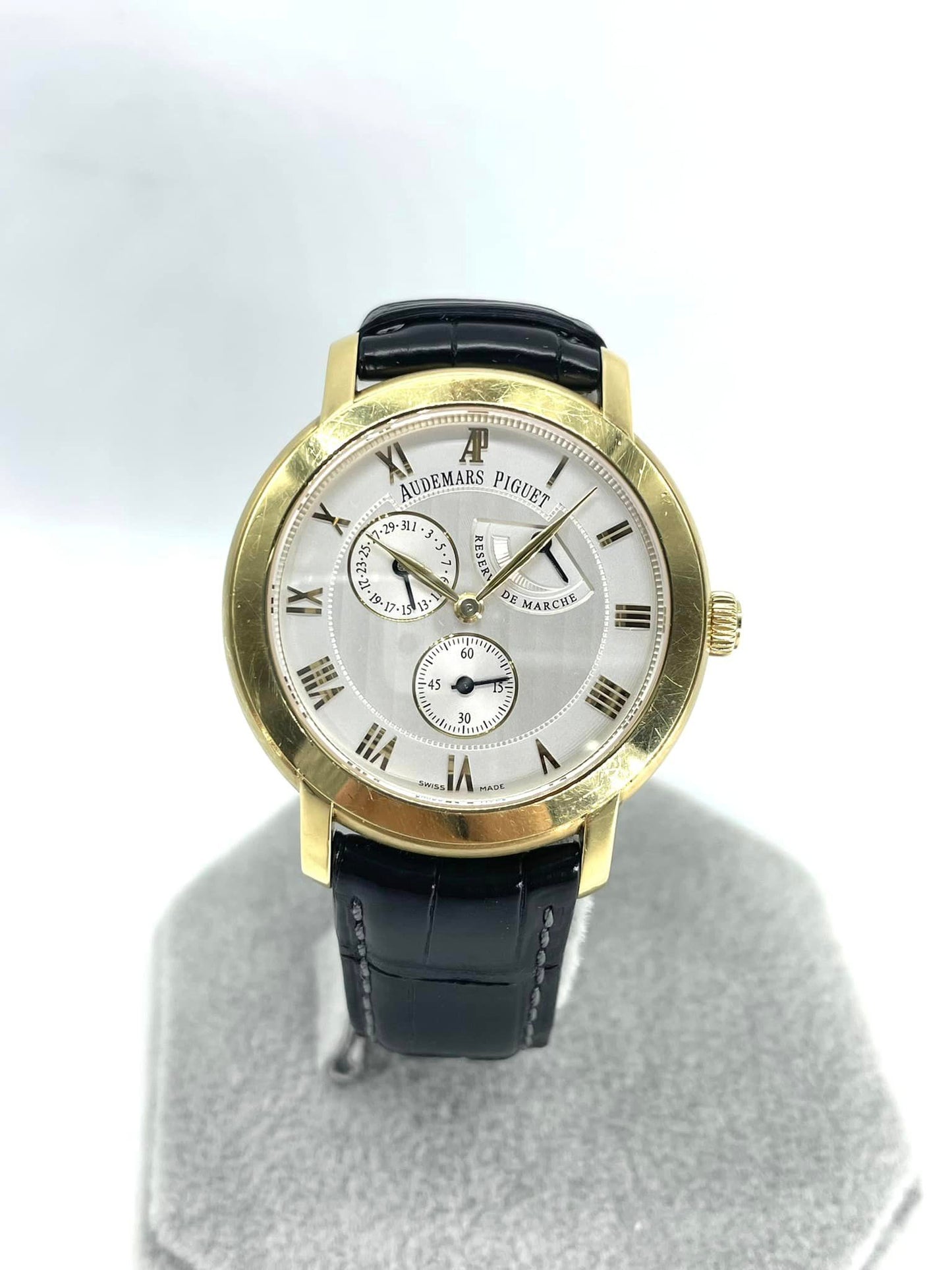 オーデマピゲ Audemars Piguet ジュール・オーデマ K18YG金無垢 ポインターデイト 手巻き パワーリザーブ  K18 18金 中古美品 メンズ  Ref. No　25961BA/O/002CR.01