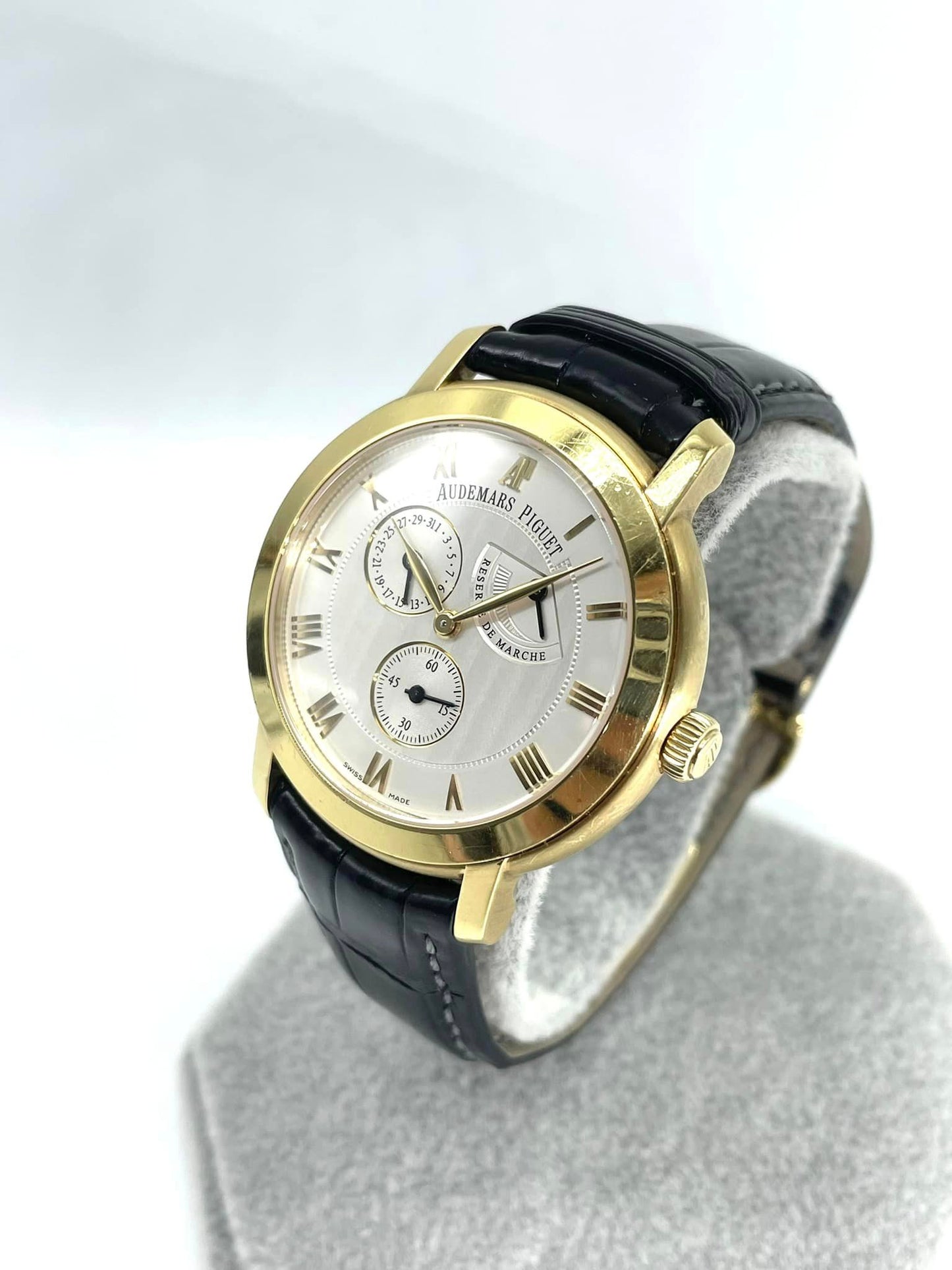 オーデマピゲ Audemars Piguet ジュール・オーデマ K18YG金無垢 ポインターデイト 手巻き パワーリザーブ  K18 18金 中古美品 メンズ  Ref. No　25961BA/O/002CR.01