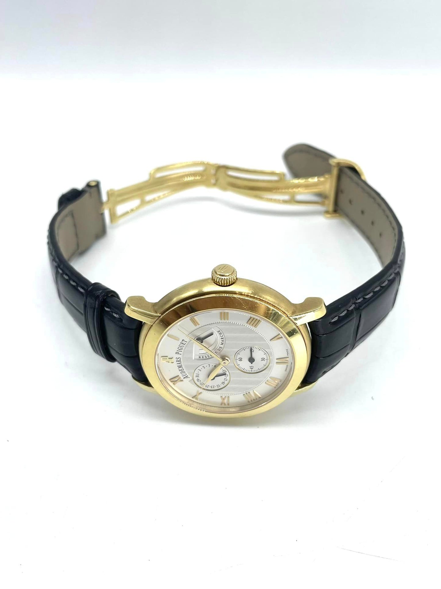 オーデマピゲ Audemars Piguet ジュール・オーデマ K18YG金無垢 ポインターデイト 手巻き パワーリザーブ  K18 18金 中古美品 メンズ  Ref. No　25961BA/O/002CR.01