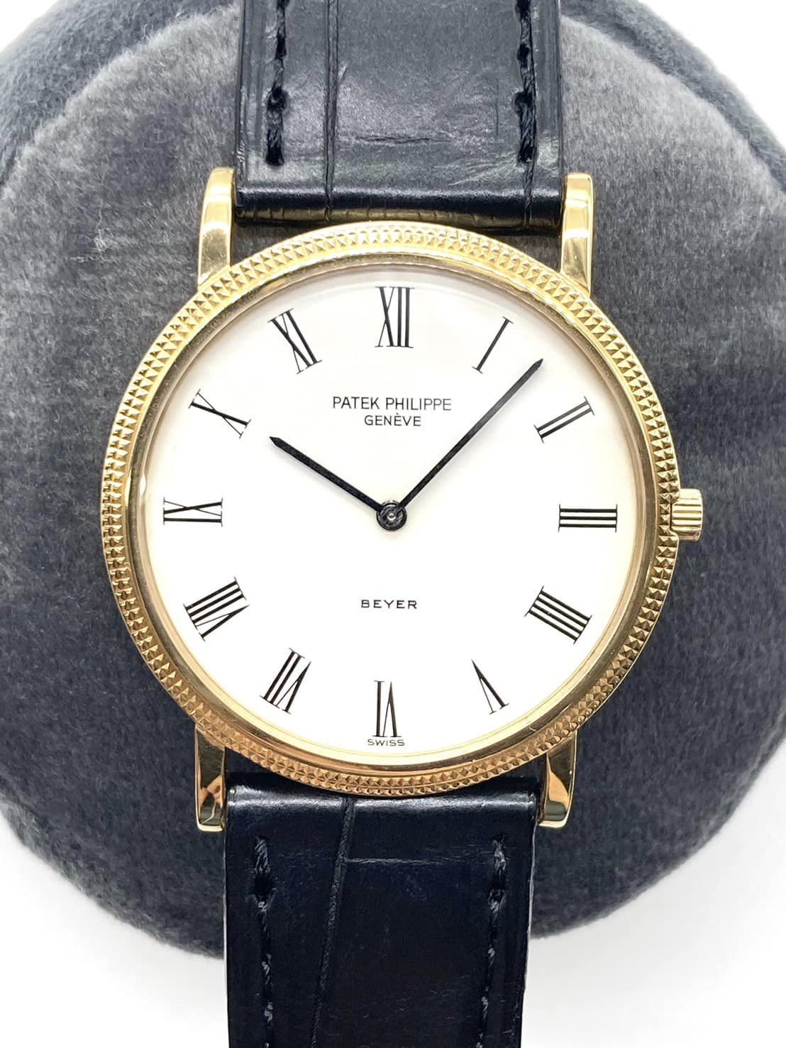 パテックフィリップ PATEK PHILLIP カラトラバ Beyer ダブルネーム 白文字盤 中古良品 OH履歴あり メンズ レディース