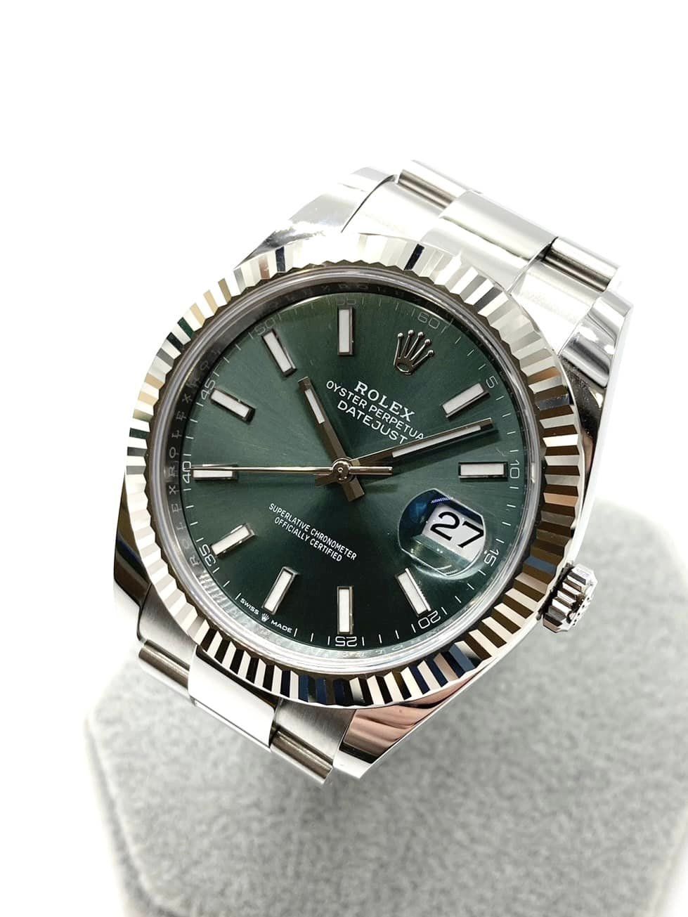 ロレックス ROLEX デイトジャスト41 ミントグリーン文字盤 126334 中古美品 メンズ