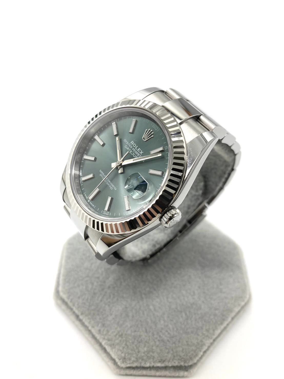 ロレックス ROLEX デイトジャスト41 ミントグリーン文字盤 126334 中古美品 メンズ